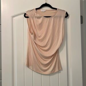 Lovers & Friends cream sleeveless ruched top, size medium